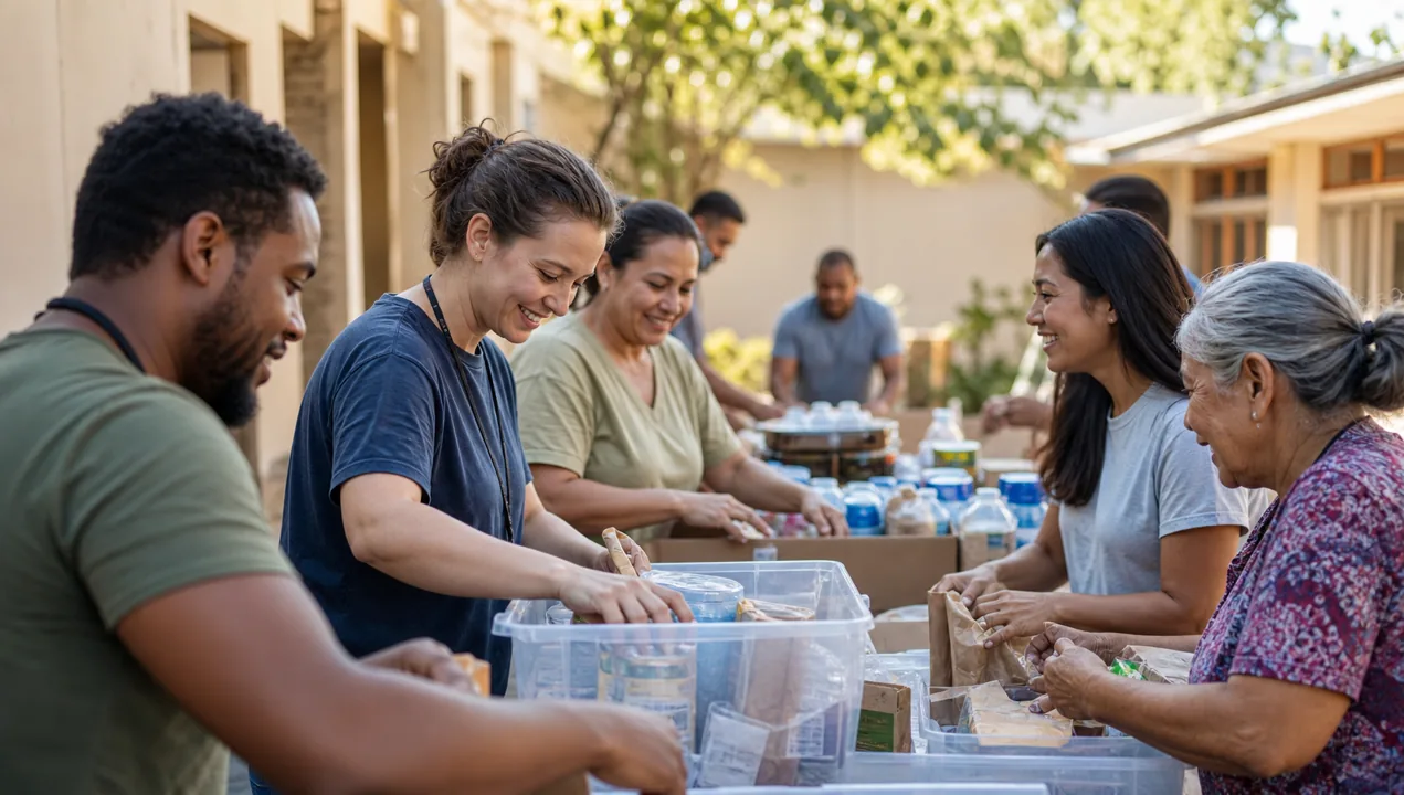 Mission team serving with community partners
